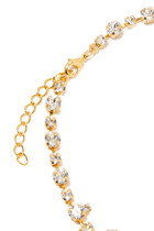 La Vie En Rose Necklace, 18k Gold-Plated Brass with Swarovski Crystals & Pearl 